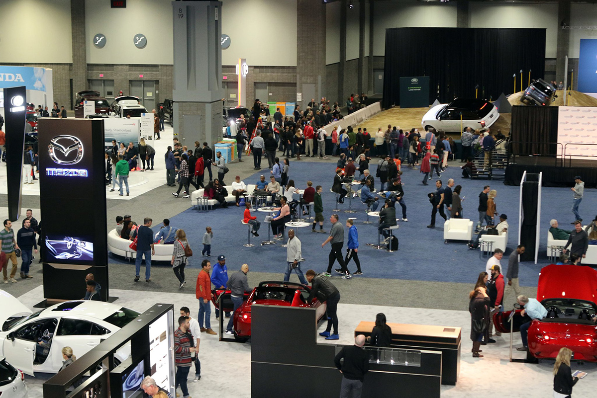 A view of the Greater Washington Auto Show from above