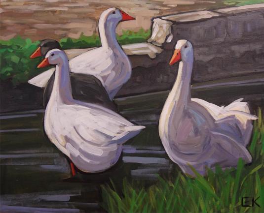 A painting of geese by Ed King