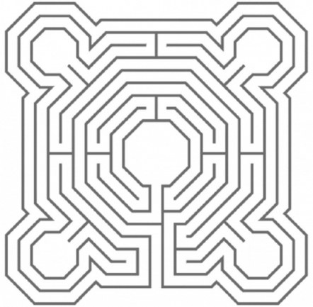 line drawing of a labyrinth