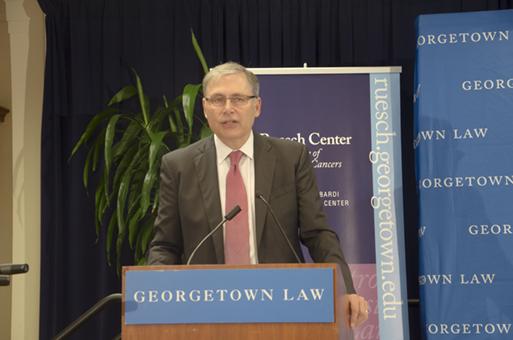 Dr. Weiner speaks from a podium