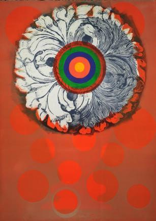 Susan Goldman's print called "Target Bloom" 