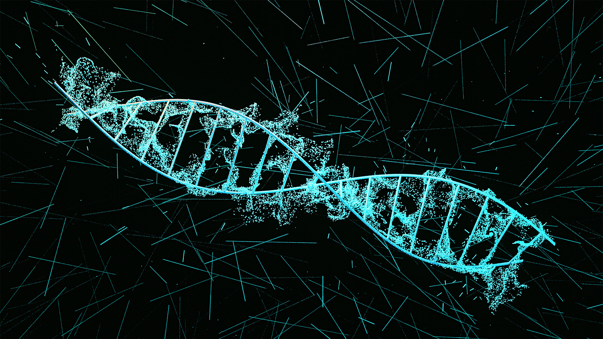 A computer illustration of a section of DNA