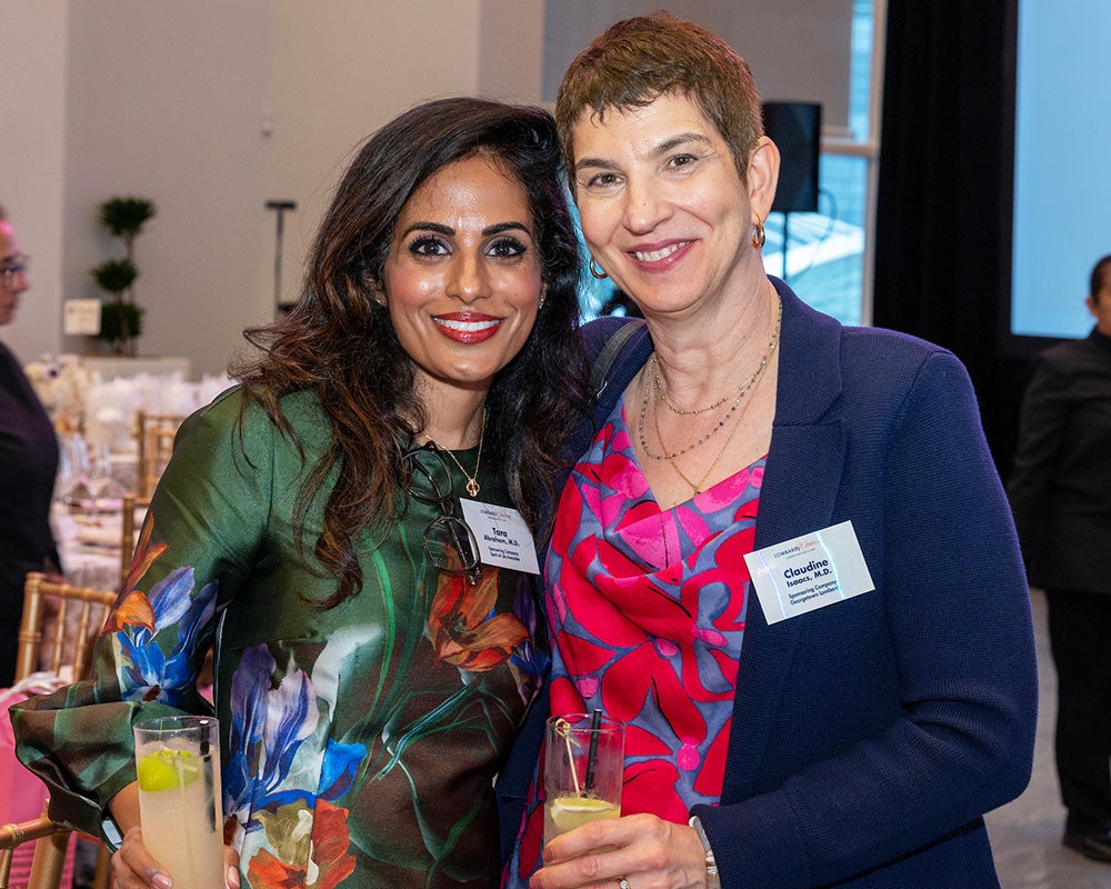 Tara Abraham and Claudine Isaacs stand together at the Lombardi Gala