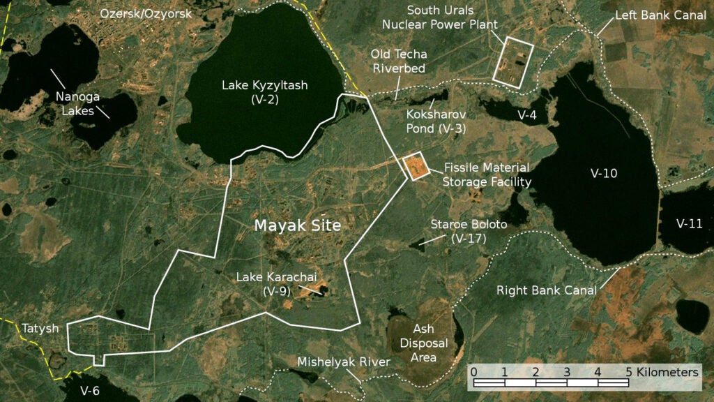 A satellite map image showing various locations in Russia